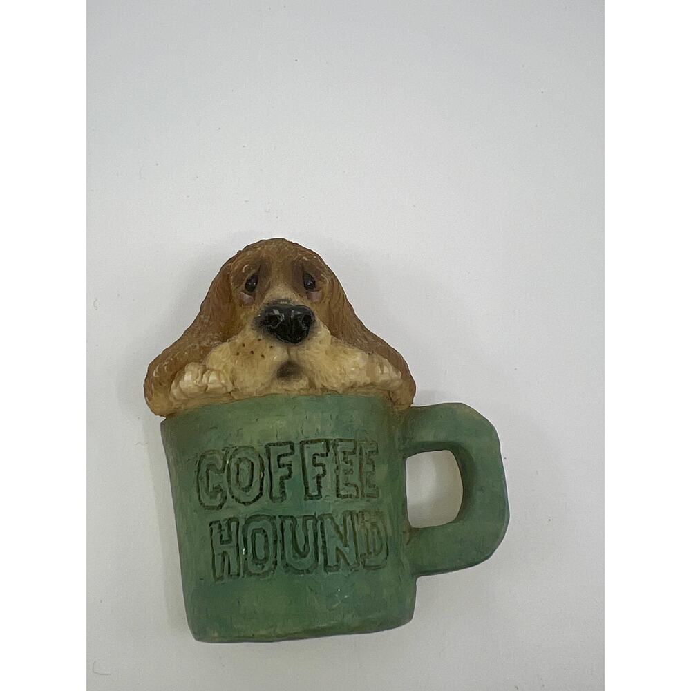Vintage United Design Corp Basset Hound Dog Coffee Hound Coffee Mug Magnet